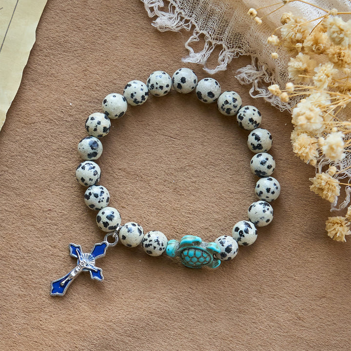 Christianartworkshop Ocean's Faith mit mehrfarbigem Naturstein und Schildkröten-Charm-Tierarmband - image 39