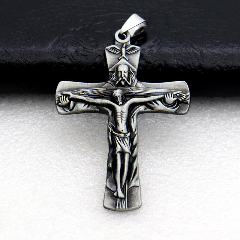 Christianartworkshop Antiker Kruzifix-Schlüsselanhänger mit detaillierter Handwerkskunst: Seltenes Glaubenssymbol für gläubige Herzen - Graphit - image 2