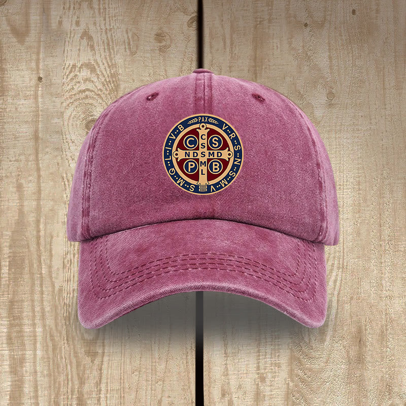 Christianartworkshop Heiliger Schutz St. Benedikt Kreuz Waschbarer Baumwollhut - Wein - image 13