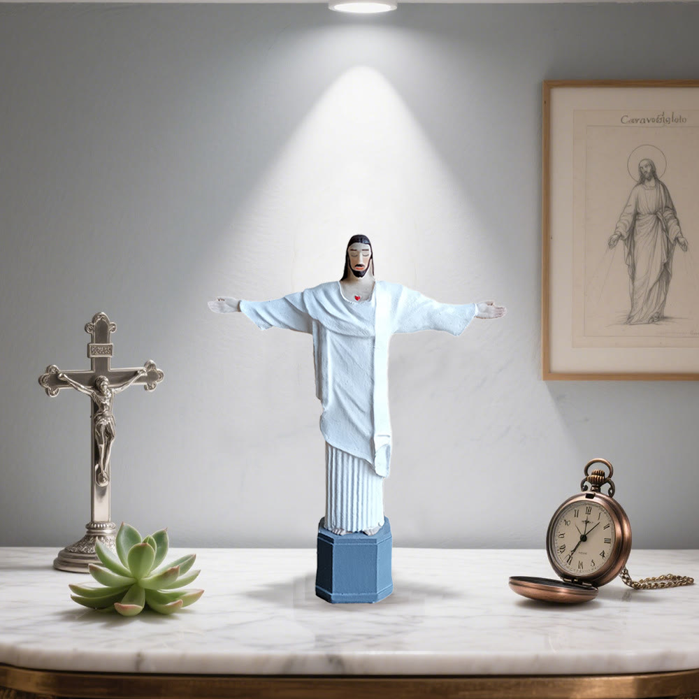 Christianartworkshop Schreibtischdekoration mit dem Heiligen Herzen Christi und offenen Armen des Segens - image 1