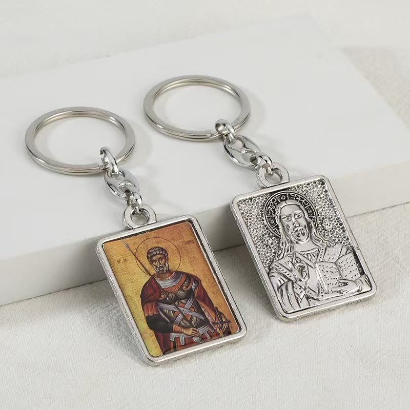 Christianartworkshop Künstlerischer religiöser doppelseitiger Schlüsselanhänger: Ein einzigartiger Ausdruck göttlicher Verbindung - Heiliger Georg - image 7