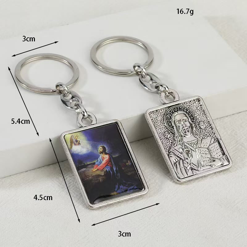 Christianartworkshop Künstlerischer religiöser doppelseitiger Schlüsselanhänger: Ein einzigartiger Ausdruck göttlicher Verbindung - Jesusgebet - image 6