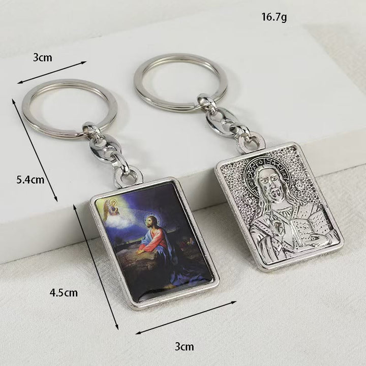 Christianartworkshop Künstlerischer religiöser doppelseitiger Schlüsselanhänger: Ein einzigartiger Ausdruck göttlicher Verbindung - Jesusgebet - image 6