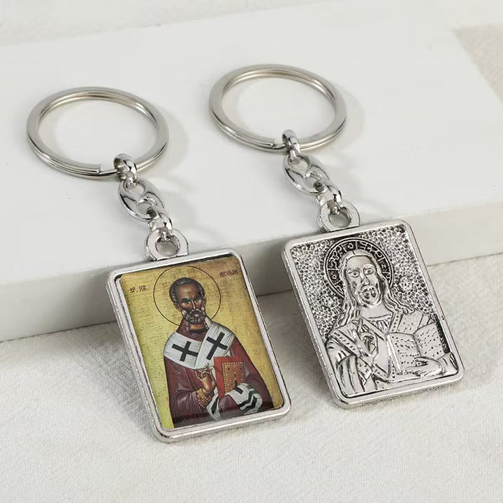 Christianartworkshop Künstlerischer religiöser doppelseitiger Schlüsselanhänger: Ein einzigartiger Ausdruck göttlicher Verbindung - Heiliger Kyrill - image 10