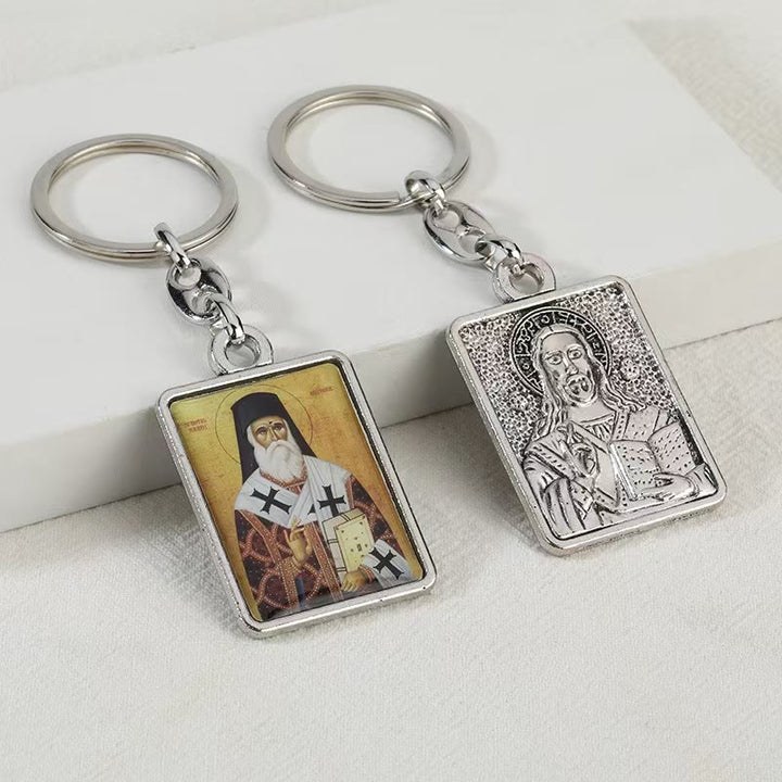 Christianartworkshop Künstlerischer religiöser doppelseitiger Schlüsselanhänger: Ein einzigartiger Ausdruck göttlicher Verbindung - Sankt Nikolaus - image 9