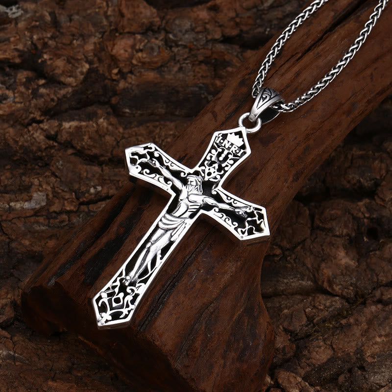 Christianartworkshop Sterlingsilber-Anhänger im Vintage-Stil mit INRI-Kruzifix: Ein zeitloses Symbol für Opferbereitschaft und Gnade - image 1