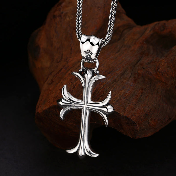 Christianartworkshop Klassischer Sterlingsilber-Kreuz-Charm-Anhänger: Ein zeitloses Accessoire für treue Verzierung - image 3