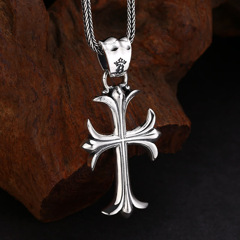 Christianartworkshop Klassischer Sterlingsilber-Kreuz-Charm-Anhänger: Ein zeitloses Accessoire für treue Verzierung - image 1