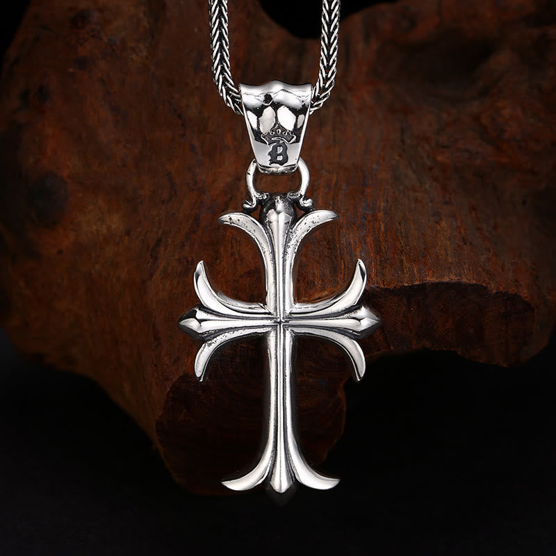 Christianartworkshop Klassischer Sterlingsilber-Kreuz-Charm-Anhänger: Ein zeitloses Accessoire für treue Verzierung - 925er Sterlingsilber - image 0