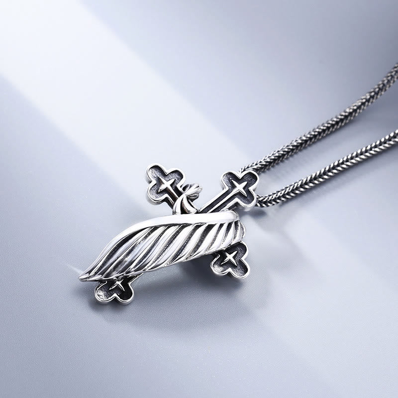 Christianartworkshop – Anhänger mit Flügelkreuz aus Sterlingsilber im Retro-Stil: Ein nostalgisches Zeichen des Glaubens - image 3