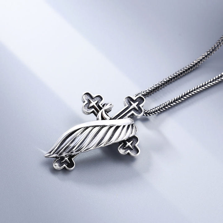 Christianartworkshop – Anhänger mit Flügelkreuz aus Sterlingsilber im Retro-Stil: Ein nostalgisches Zeichen des Glaubens - image 3