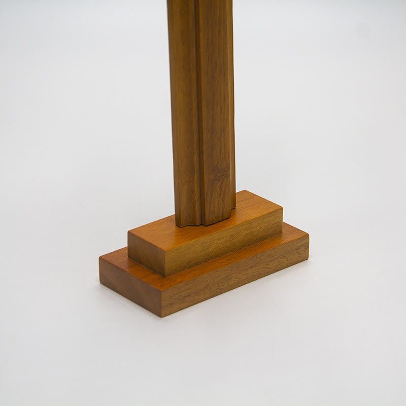 Christianartworkshop Minimalistisches Holzkreuz-Dekor mit Sockel: Ein subtiles Zeichen spiritueller Gelassenheit - image 4