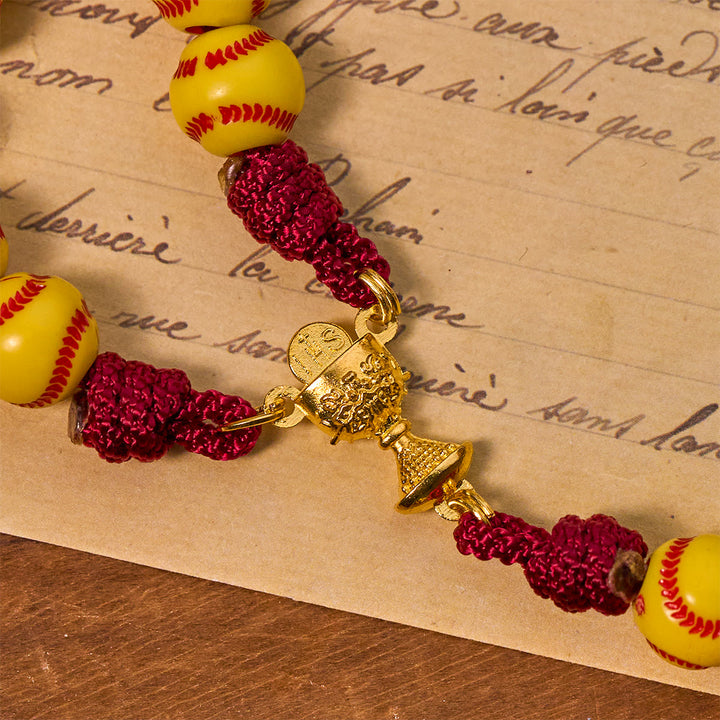 Christianartworkshop Dynamischer Sport-Gebets-Softball-Perlen-Rosenkranz mit strapazierfähiger Nylonschnur für anhaltende Stärke - image 7