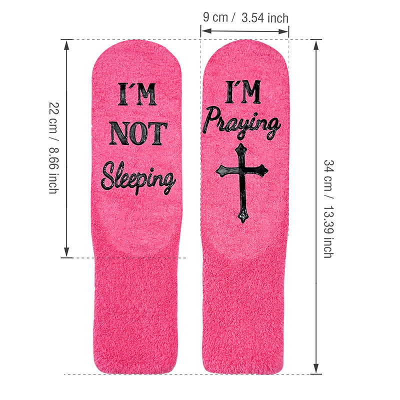 Christianartworkshop Divine Warmth Faithful Comfort I'M Praying Korallenfleece-Socken - image 1