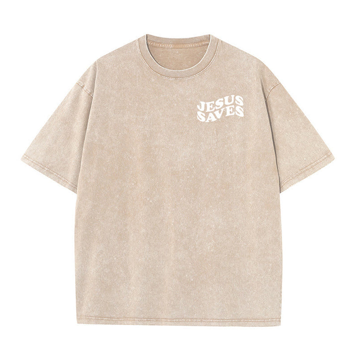 Christianartworkshop Unisex T-Shirt mit Jesus-Rettungskreuz-Grafik, gewaschen - image 18