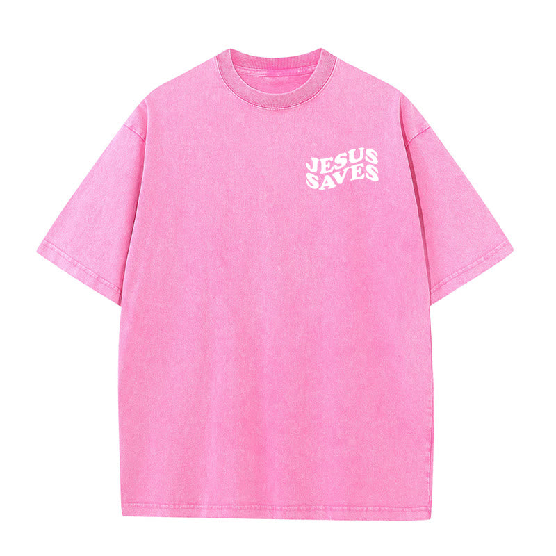 Christianartworkshop Unisex T-Shirt mit Jesus-Rettungskreuz-Grafik, gewaschen - image 12