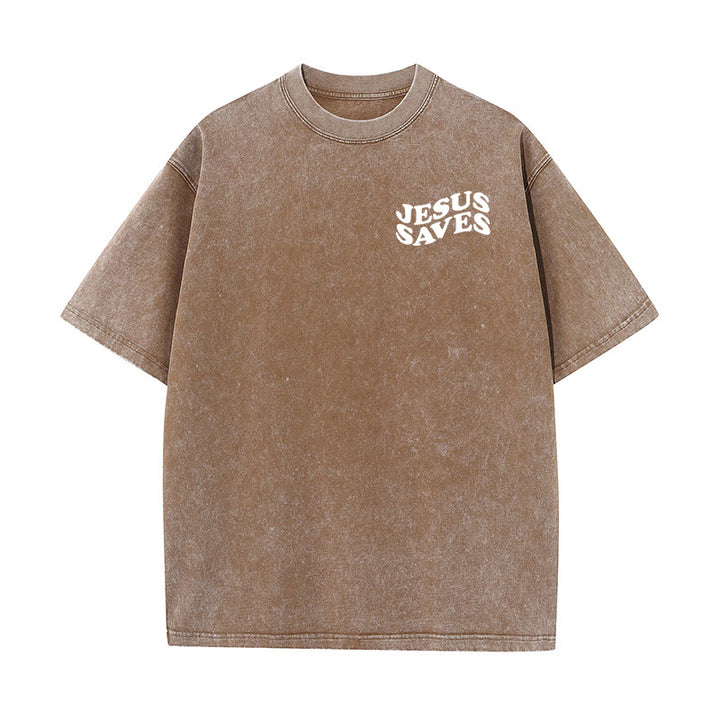 Christianartworkshop Unisex T-Shirt mit Jesus-Rettungskreuz-Grafik, gewaschen - image 16