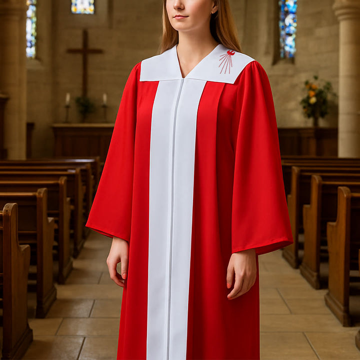 Christianartworkshop Elegante rote Priesterrobe mit Taube des Heiligen Geistes: Diene mit Glauben und Licht - image 2