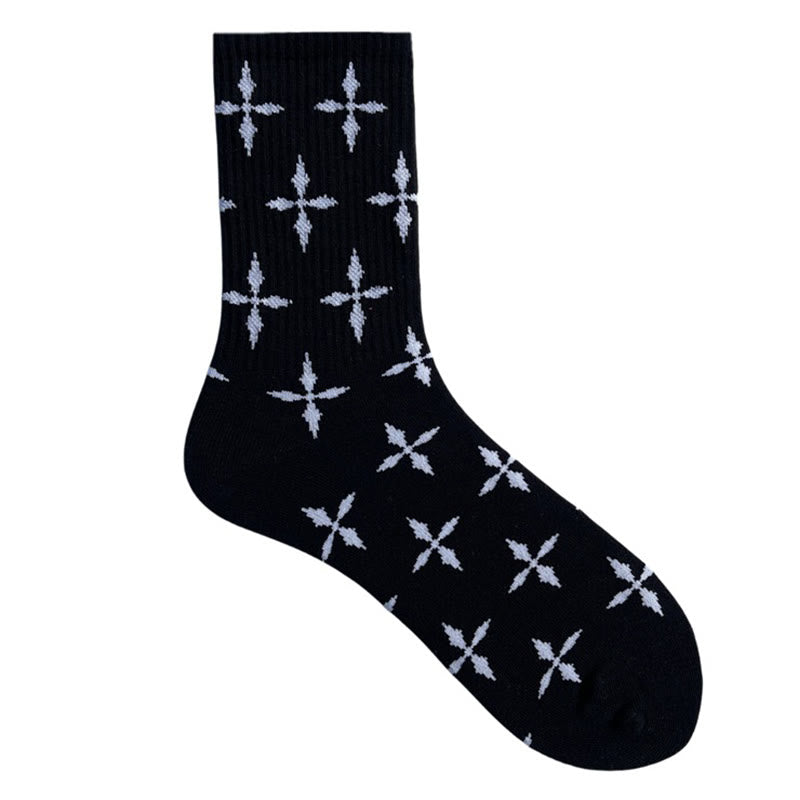 Christianartworkshop Mehrfarbige Unisex-Socken mit Kreuzmuster: Walk Daily in Divine Guidance - Schwarz - 10 Paare - image 4