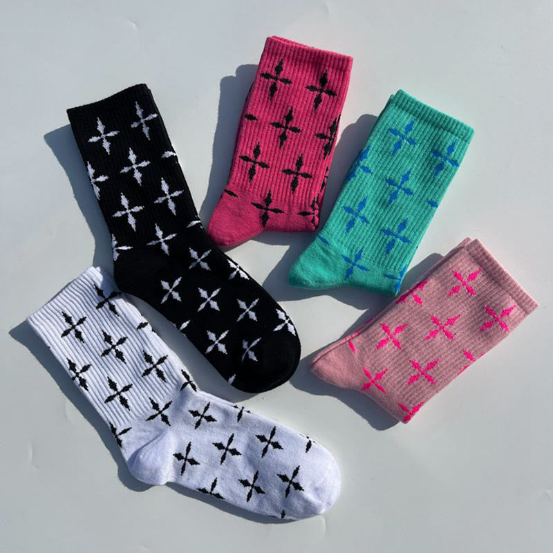 Christianartworkshop Mehrfarbige Unisex-Socken mit Kreuzmuster: Walk Daily in Divine Guidance - image 1