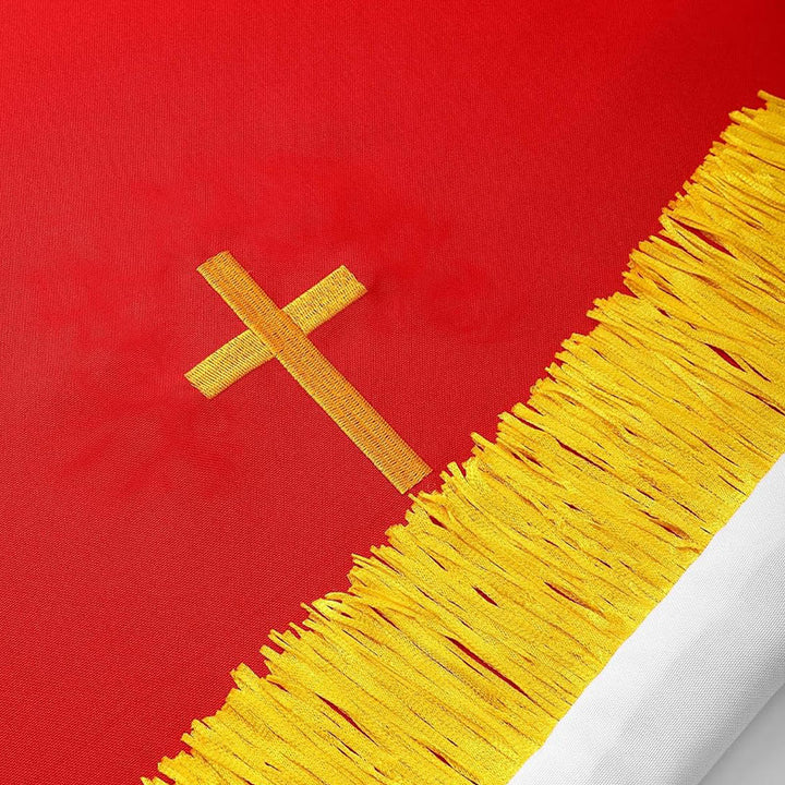 Christianartworkshop Komplettes Kirchenparament-Set: Tischläufer, Lesepulttuch und Bibellesezeichen in Rot und Weiß - image 12
