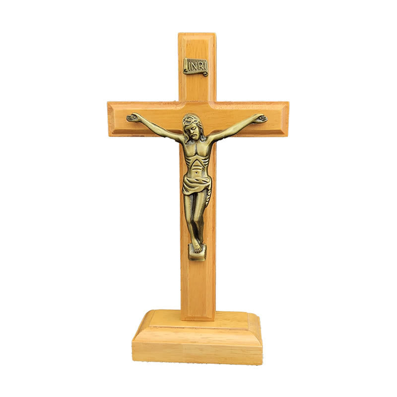 Christianartworkshop Holzkruzifix mit Bronze – getönte Figur: Ein zeitloses Symbol der Hingabe - image 4
