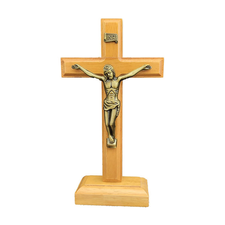 Christianartworkshop Holzkruzifix mit Bronze – getönte Figur: Ein zeitloses Symbol der Hingabe - image 4