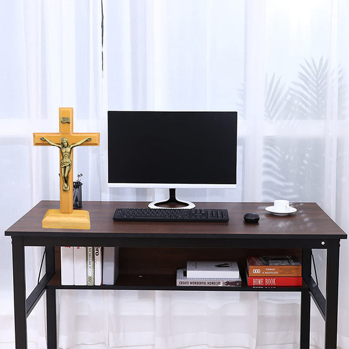 Christianartworkshop Holzkruzifix mit Bronze – getönte Figur: Ein zeitloses Symbol der Hingabe - image 2