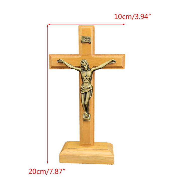 Christianartworkshop Holzkruzifix mit Bronze – getönte Figur: Ein zeitloses Symbol der Hingabe - image 3