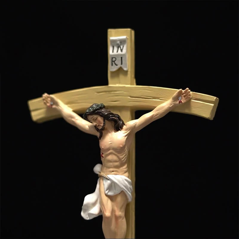 Christianartworkshop Detaillierte Jesusfigur auf hellem Harzkruzifix: Heiliges Dekor - image 4