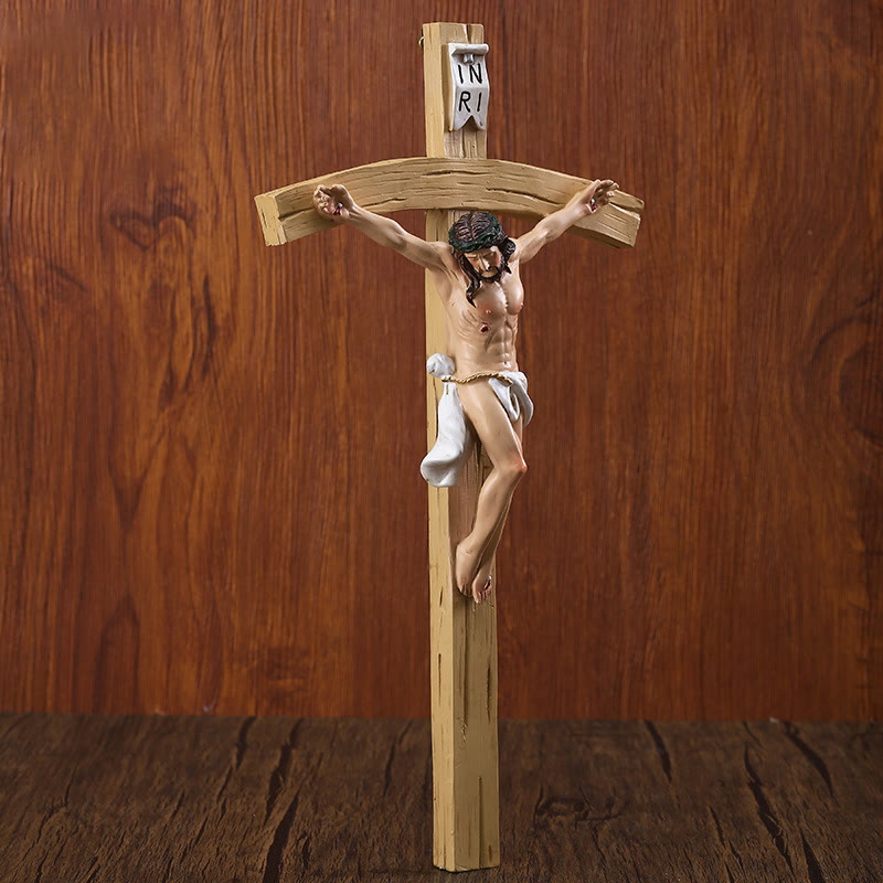 Christianartworkshop Detaillierte Jesusfigur auf hellem Harzkruzifix: Heiliges Dekor - image 1