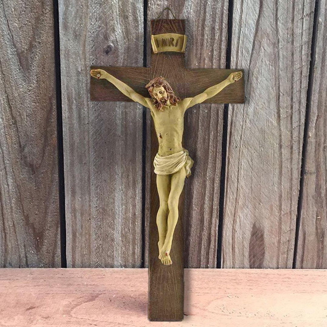 Christianartworkshop INRI – Beschriftetes Harzkruzifix: Ein tiefgründiges Symbol der Ehrfurcht - Kruzifix - image 0