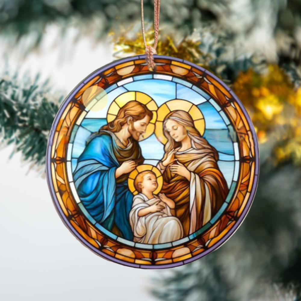 Christianartworkshop Buntglas-Stile Heilige Familie Weihnachten Bunte Ornamente B - image 3