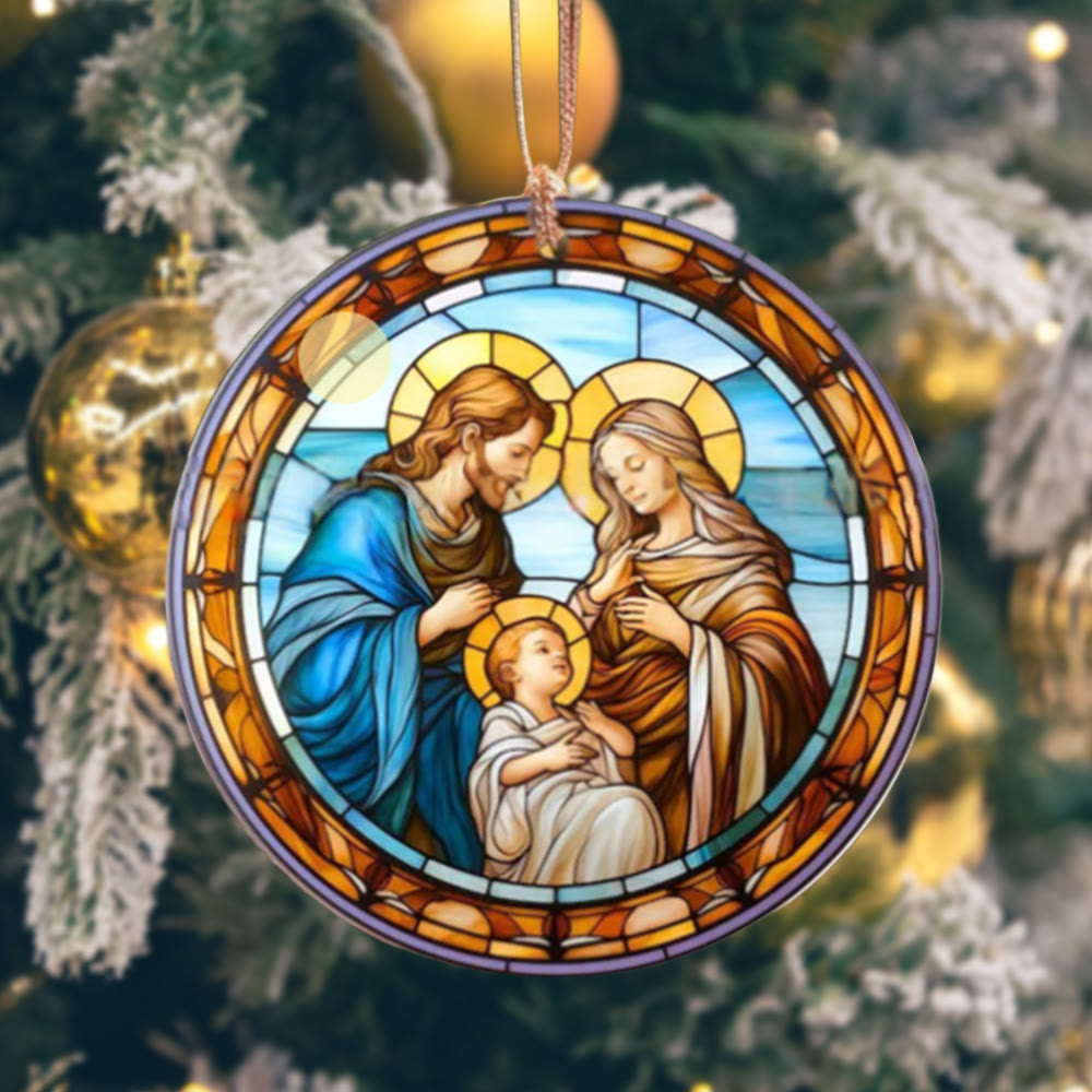 Christianartworkshop Buntglas-Stile Heilige Familie Weihnachten Bunte Ornamente B - image 4