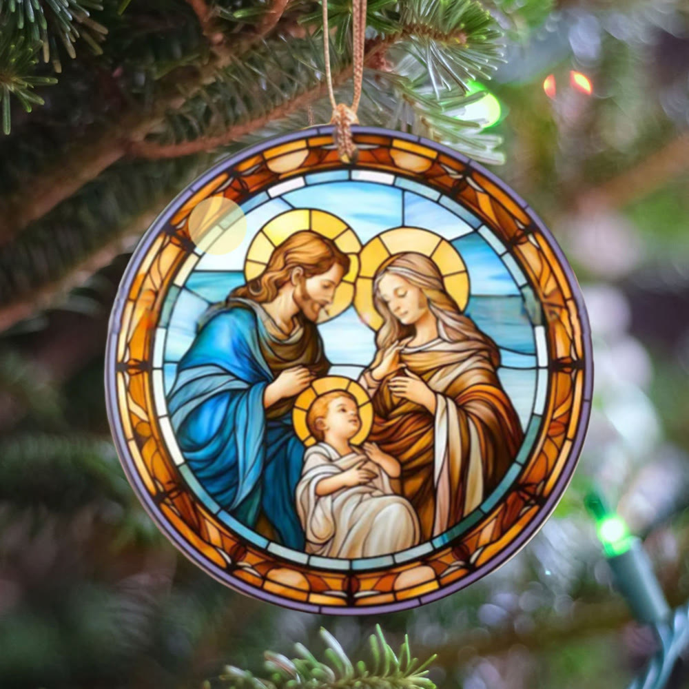 Christianartworkshop Buntglas-Stile Heilige Familie Weihnachten Bunte Ornamente B - Keramik - image 0