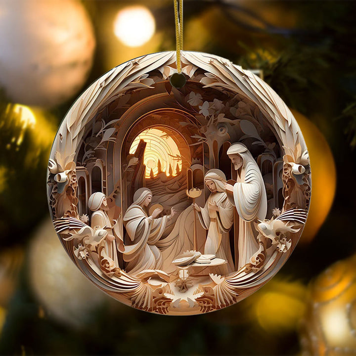 Christianartworkshop Skulpturaler Stil Krippe Weihnachten Hängende Ornamente C - image 3