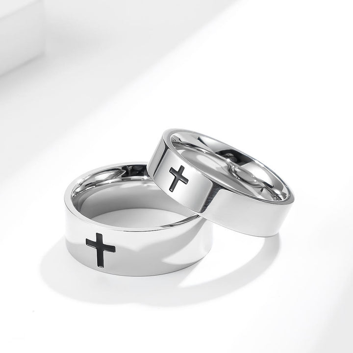 Christianartworkshop Zweifarbige minimalistische Kreuzringe: Faith - Inspired Fashion - image 4