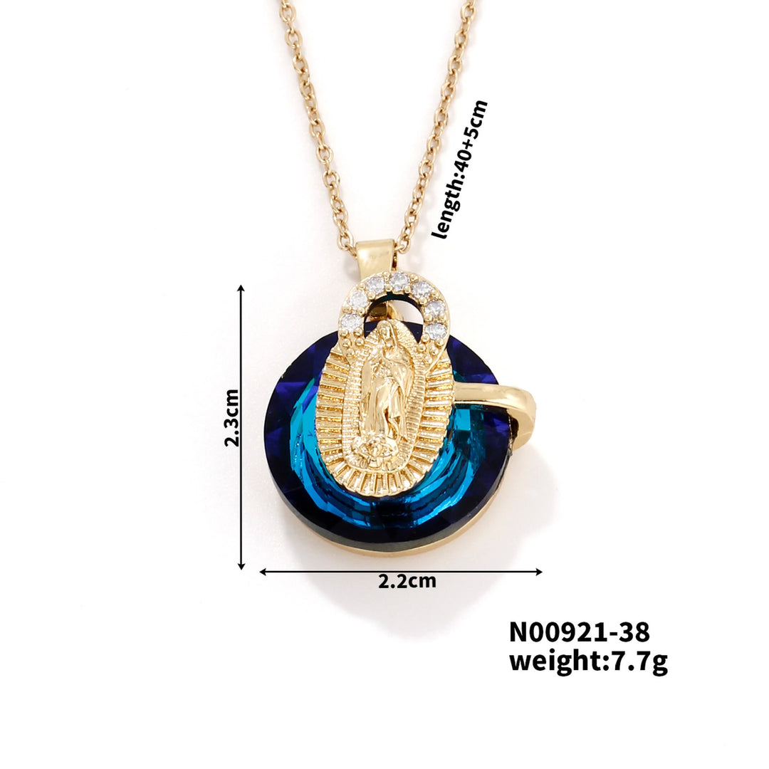 Christianartworkshop Mehrfarbige Halsketten mit Kristallen der Muttergottes: Glaube – Künstlerischer Schmuck - B - image 5