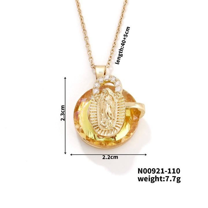 Christianartworkshop Mehrfarbige Halsketten mit Kristallen der Muttergottes: Glaube – Künstlerischer Schmuck - E - image 8