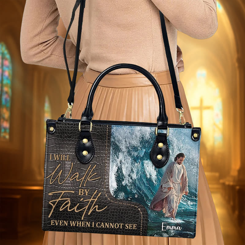 Christianartworkshop Spiritueller Glaube, personalisierte Lederhandtasche mit Jesus-Kunst: Tragen Sie göttliche Inspiration - image 3