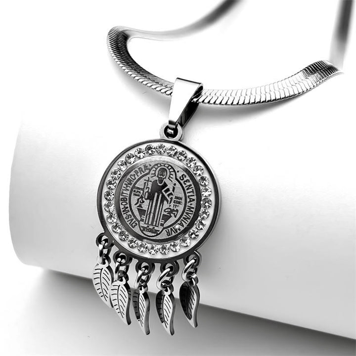 Christianartworkshop Halskette mit Anhänger mit Heiligensymbol: Künstlerischer Schmuck mit Zirkon-Akzenten - image 4