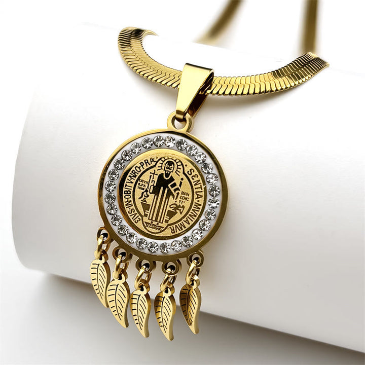 Christianartworkshop Halskette mit Anhänger mit Heiligensymbol: Künstlerischer Schmuck mit Zirkon-Akzenten - Golden - image 5