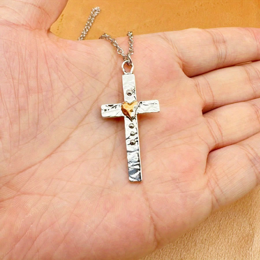 Christianartworkshop Zweifarbige Kreuzkette: Glaube und Liebe im künstlerischen Design - image 1