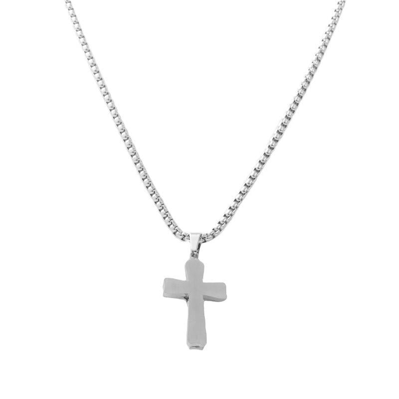 Christianartworkshop Zweifarbige Halskette mit Kruzifix aus Metall mit Jesusfigur: Glaube & Kunst Fusion - image 4