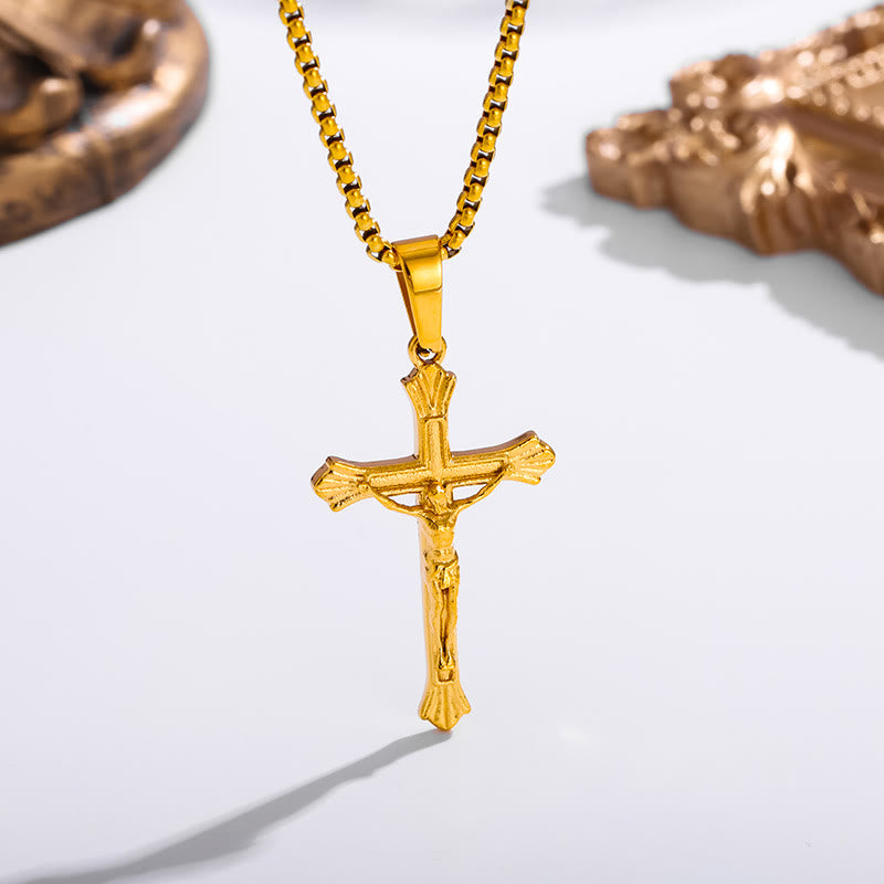 Christianartworkshop Dreifarbige Halskette mit Jesus-Kruzifix: Eine Fusion aus Glauben und stilvollen Farbtönen - image 2