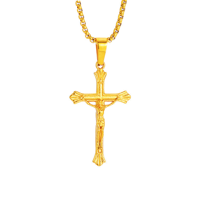 Christianartworkshop Dreifarbige Halskette mit Jesus-Kruzifix: Eine Fusion aus Glauben und stilvollen Farbtönen - image 3
