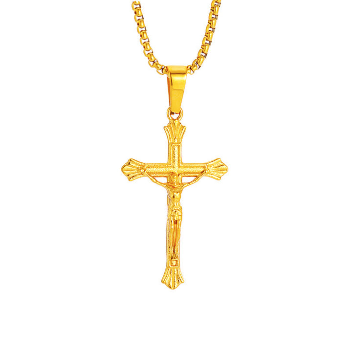 Christianartworkshop Dreifarbige Halskette mit Jesus-Kruzifix: Eine Fusion aus Glauben und stilvollen Farbtönen - image 3