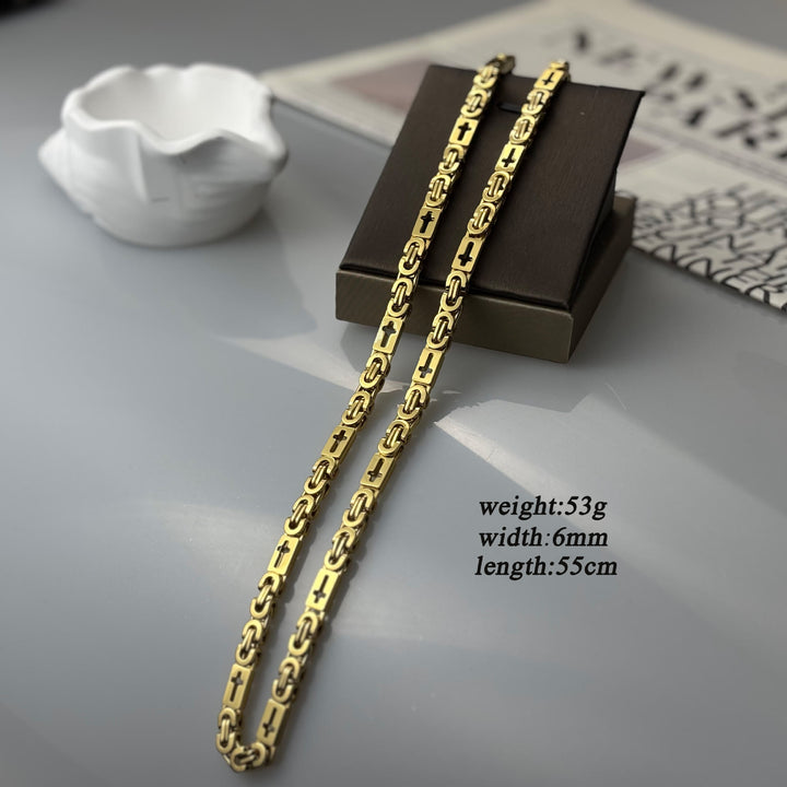 Christianartworkshop Dreifarbiges Kreuz – Halskette und Armband mit eingebetteter Kette: Mutiges Glaubensbekenntnis - Halskette - Golden - 6 MM - image 3