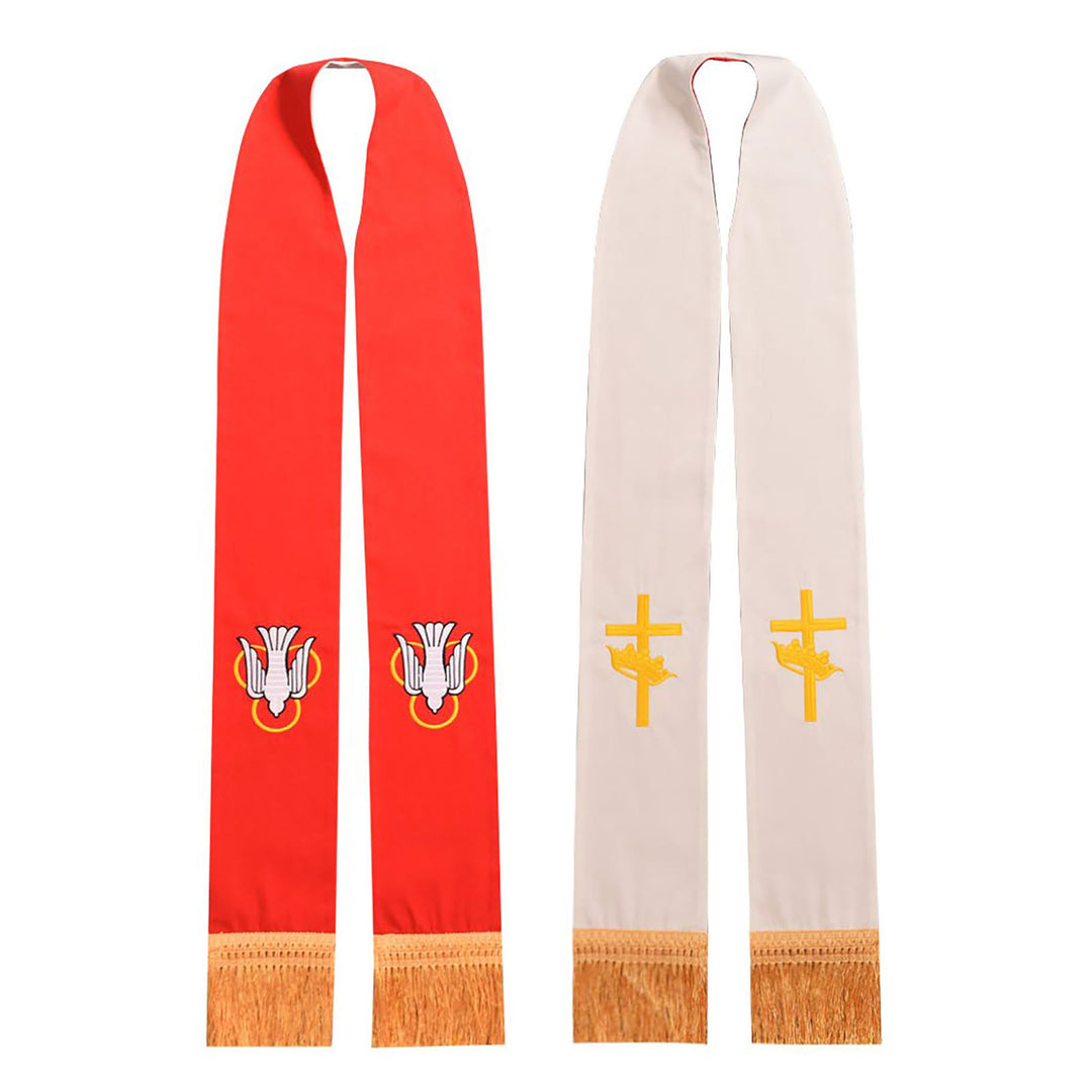 Christianartworkshop Traditionelle rote Stola für Geistliche mit Taube des Heiligen Geistes - Rot - image 0