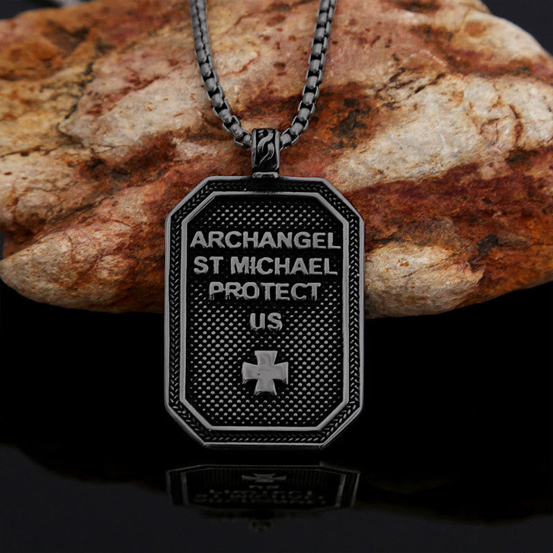 Christianartworkshop Klassische Halskette mit Anhänger aus Edelstahl – Schutzsymbol des Erzengels Michael - image 20
